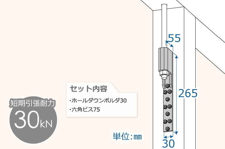 ホールダウン ボルダ３０ﾋﾞｽ付